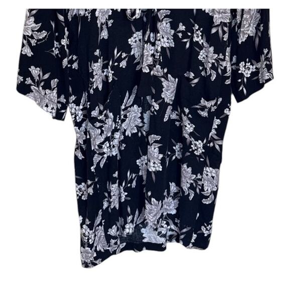 Spiritual‎ Gangster Kimono Women Large Black Maya Floral Tie Front Boho Fairy - Picture 4 of 8